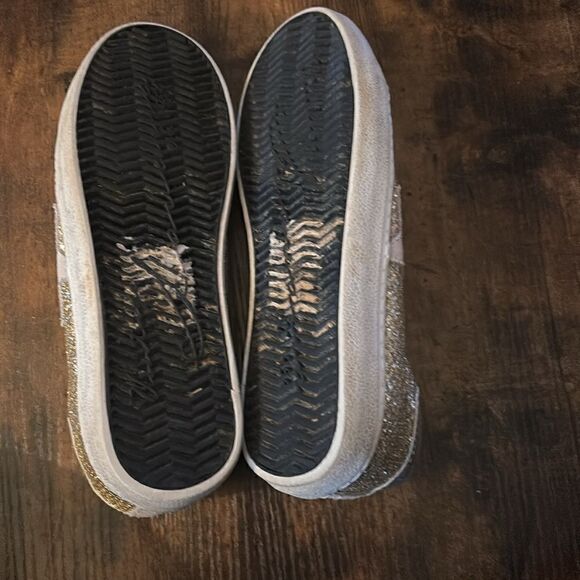 Vintage Havana April Gold Glitter Multi Suede Sneakers Size 7.5 - Picture 10 of 11